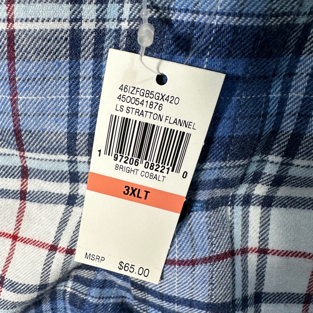 NWT men’s big and tall Izod flannel button down shirt SZ 3XLT - Picture 9 of 10